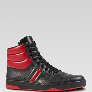 GUCCI RONNIE Sneakers Hightop Men’s size 11.5 Black and red